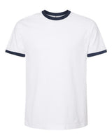 Tultex 246 Fine Jersey Ringer T-Shirt #color_White/ Navy