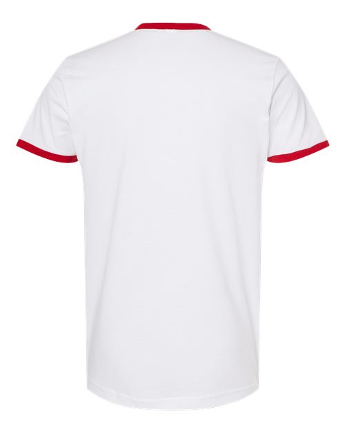 Tultex 246 Fine Jersey Ringer T-Shirt #color_White/ Red