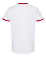 Tultex 246 Fine Jersey Ringer T-Shirt #color_White/ Red