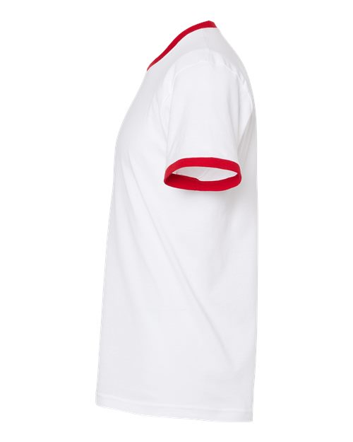 Tultex 246 Fine Jersey Ringer T-Shirt #color_White/ Red