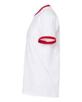 Tultex 246 Fine Jersey Ringer T-Shirt #color_White/ Red