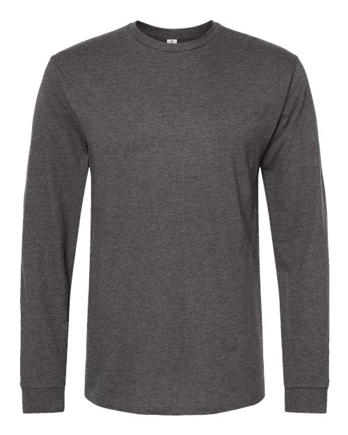 Tultex 291 Heavyweight Jersey Long Sleeve T-Shirt #color_Heather Charcoal