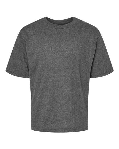 M&O 4850 Youth Gold Soft Touch T-Shirt #color_Dark Heather