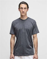 Los Angeles Apparel FF01 USA-Made 50/50 Poly/Cotton T-Shirt #color_Heather Black