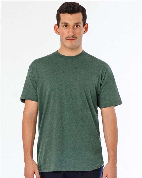 Los Angeles Apparel FF01 USA-Made 50/50 Poly/Cotton T-Shirt #color_Heather Forest