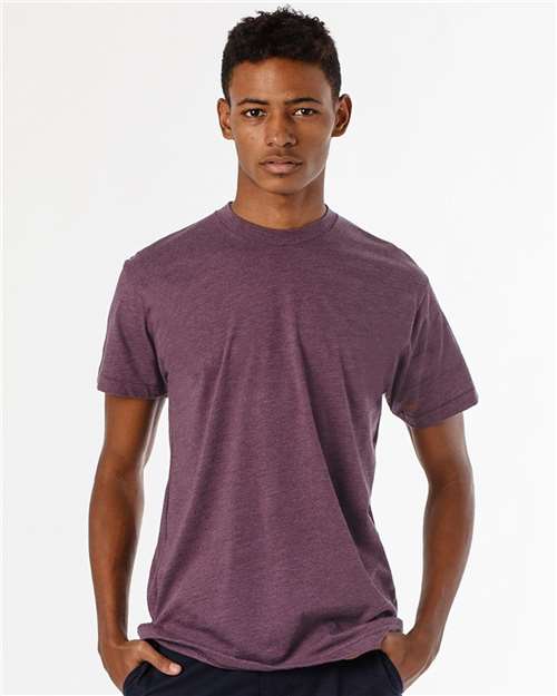 Los Angeles Apparel FF01 USA-Made 50/50 Poly/Cotton T-Shirt #color_Heather Plum
