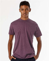 Los Angeles Apparel FF01 USA-Made 50/50 Poly/Cotton T-Shirt #color_Heather Plum