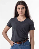 Los Angeles Apparel FF3001 USA-Made Women's 50/50 T-Shirt #color_Heather Black