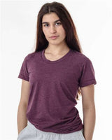 Los Angeles Apparel FF3001 USA-Made Women's 50/50 T-Shirt #color_Heather Plum