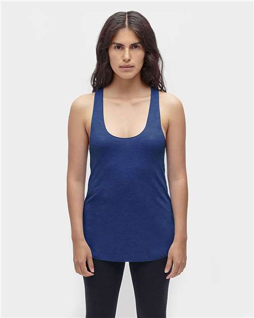 Los Angeles Apparel TR3008 USA-Made Women's Triblend Racerback Tank Top #color_Tri-Indigo