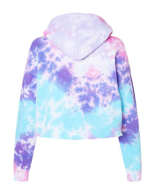 Colortone 8333 Women's Tie-Dyed Crop Hooded Sweatshirt #color_Cotton Candy