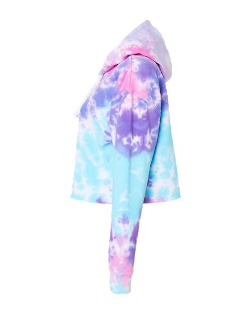 Colortone 8333 Women's Tie-Dyed Crop Hooded Sweatshirt #color_Cotton Candy