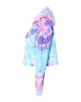 Colortone 8333 Women's Tie-Dyed Crop Hooded Sweatshirt #color_Cotton Candy