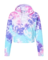 Colortone 8333 Women's Tie-Dyed Crop Hooded Sweatshirt #color_Cotton Candy