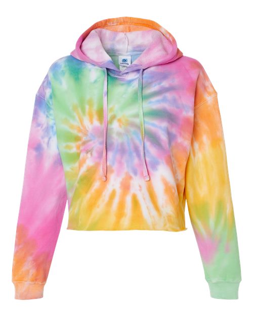 Colortone 8333 Women's Tie-Dyed Crop Hooded Sweatshirt #color_Eternity