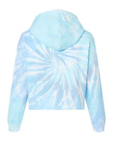 Colortone 8333 Women's Tie-Dyed Crop Hooded Sweatshirt #color_Lagoon