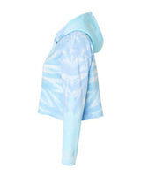 Colortone 8333 Women's Tie-Dyed Crop Hooded Sweatshirt #color_Lagoon