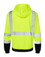 Kishigo JS154 Hi-Vis Hooded Sweatshirt #color_Lime
