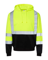 Kishigo JS154 Hi-Vis Hooded Sweatshirt #color_Lime
