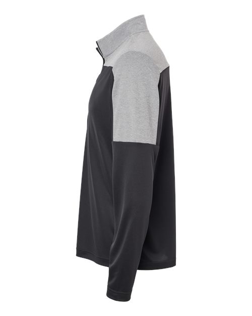 Adidas A552 Lightweight Quarter-Zip Pullover #color_Black/ Grey Three Melange