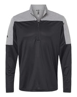 Adidas A552 Lightweight Quarter-Zip Pullover #color_Black/ Grey Three Melange