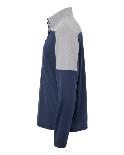 Adidas A552 Lightweight Quarter-Zip Pullover #color_Collegiate Navy/ Grey Three Melange