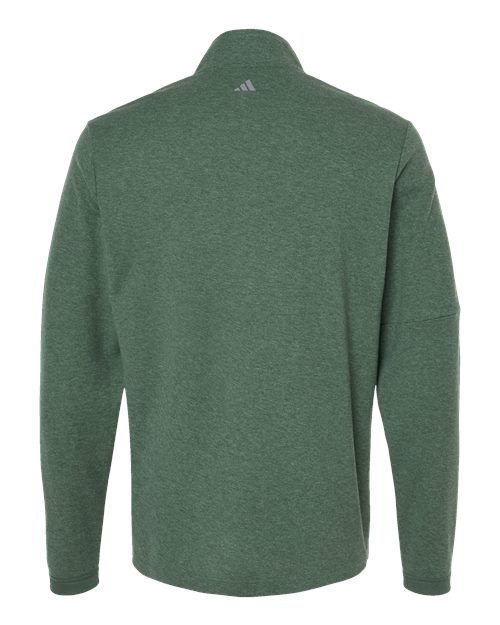 Adidas A554 3-Stripes Quarter-Zip Sweater #color_Green Oxide Melange