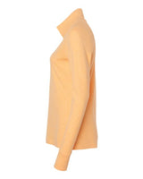 Adidas A555 Women's 3-Stripes Quarter-Zip Sweater #color_Acid Orange Melange