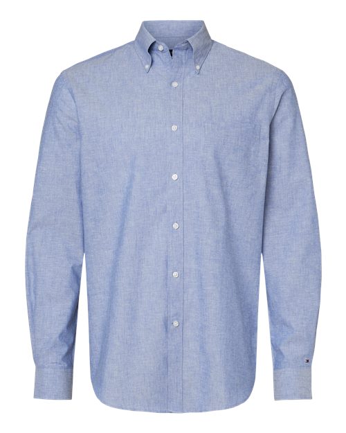 Tommy Hilfiger 13TH107 Cotton/Linen Shirt #color_Mazarine Blue