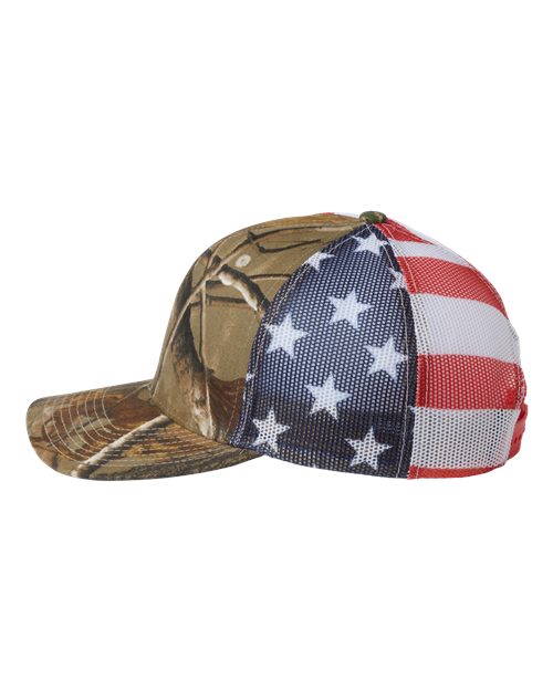 Kati S700M Printed Mesh Trucker Cap #color_All Purpose/ USA Flag