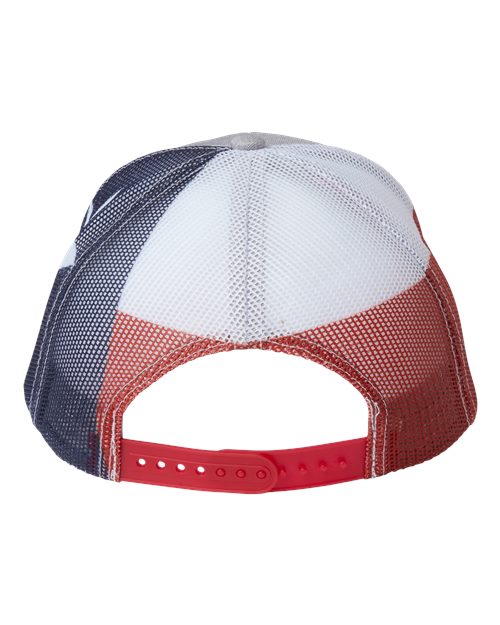 Kati S700M Printed Mesh Trucker Cap #color_Heather Grey/ Texas Flag