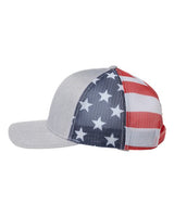 Kati S700M Printed Mesh Trucker Cap #color_Heather Grey/ USA Flag