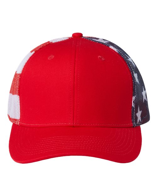 Kati S700M Printed Mesh Trucker Cap #color_Red/ USA Flag