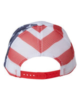 Kati S700M Printed Mesh Trucker Cap #color_White/ USA Flag