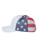 Kati S700M Printed Mesh Trucker Cap #color_White/ USA Flag