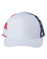 Kati S700M Printed Mesh Trucker Cap #color_White/ USA Flag