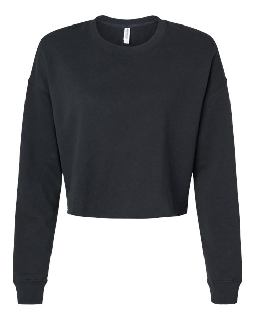 Independent Trading Co. AFX24CRP Women's Lightweight Crop Crewneck Sweatshirt #color_Black