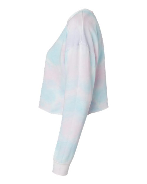 Independent Trading Co. AFX24CRP Women's Lightweight Crop Crewneck Sweatshirt #color_Tie Dye Cotton Candy