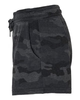 Independent Trading Co. PRM20SRT Women’s Lightweight California Wave Wash Fleece Shorts #color_Black Camo Heather