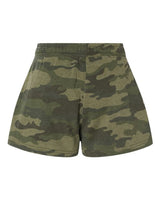Independent Trading Co. PRM20SRT Women’s Lightweight California Wave Wash Fleece Shorts #color_Forest Camo Heather