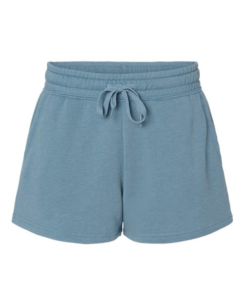 Independent Trading Co. PRM20SRT Women’s Lightweight California Wave Wash Fleece Shorts #color_Misty Blue