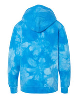 Independent Trading Co. PRM1500TD Youth Midweight Tie-Dyed Hooded Sweatshirt #color_Tie Dye Aqua Blue