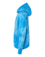 Independent Trading Co. PRM1500TD Youth Midweight Tie-Dyed Hooded Sweatshirt #color_Tie Dye Aqua Blue