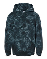 Independent Trading Co. PRM1500TD Youth Midweight Tie-Dyed Hooded Sweatshirt #color_Tie Dye Black
