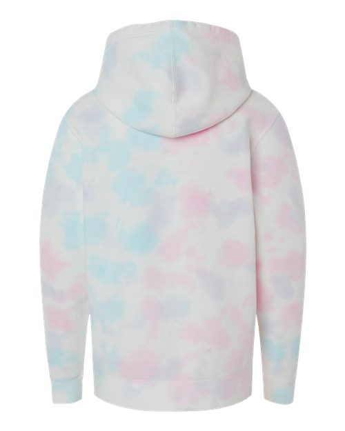 Independent Trading Co. PRM1500TD Youth Midweight Tie-Dyed Hooded Sweatshirt #color_Tie Dye Cotton Candy