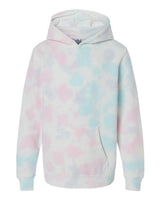 Independent Trading Co. PRM1500TD Youth Midweight Tie-Dyed Hooded Sweatshirt #color_Tie Dye Cotton Candy