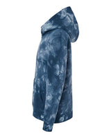 Independent Trading Co. PRM1500TD Youth Midweight Tie-Dyed Hooded Sweatshirt #color_Tie Dye Navy