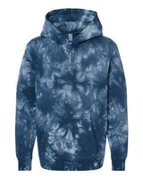 Independent Trading Co. PRM1500TD Youth Midweight Tie-Dyed Hooded Sweatshirt #color_Tie Dye Navy