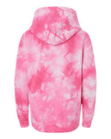 Independent Trading Co. PRM1500TD Youth Midweight Tie-Dyed Hooded Sweatshirt #color_Tie Dye Pink