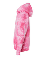 Independent Trading Co. PRM1500TD Youth Midweight Tie-Dyed Hooded Sweatshirt #color_Tie Dye Pink
